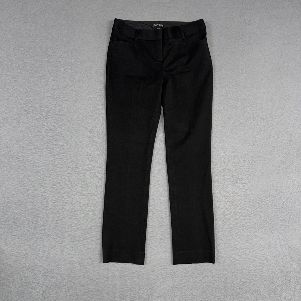 Express Pants Women 00 Short Black Columnist Mid Rise Stretch Dress Trousers